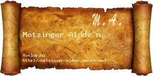 Metzinger Aldán névjegykártya
